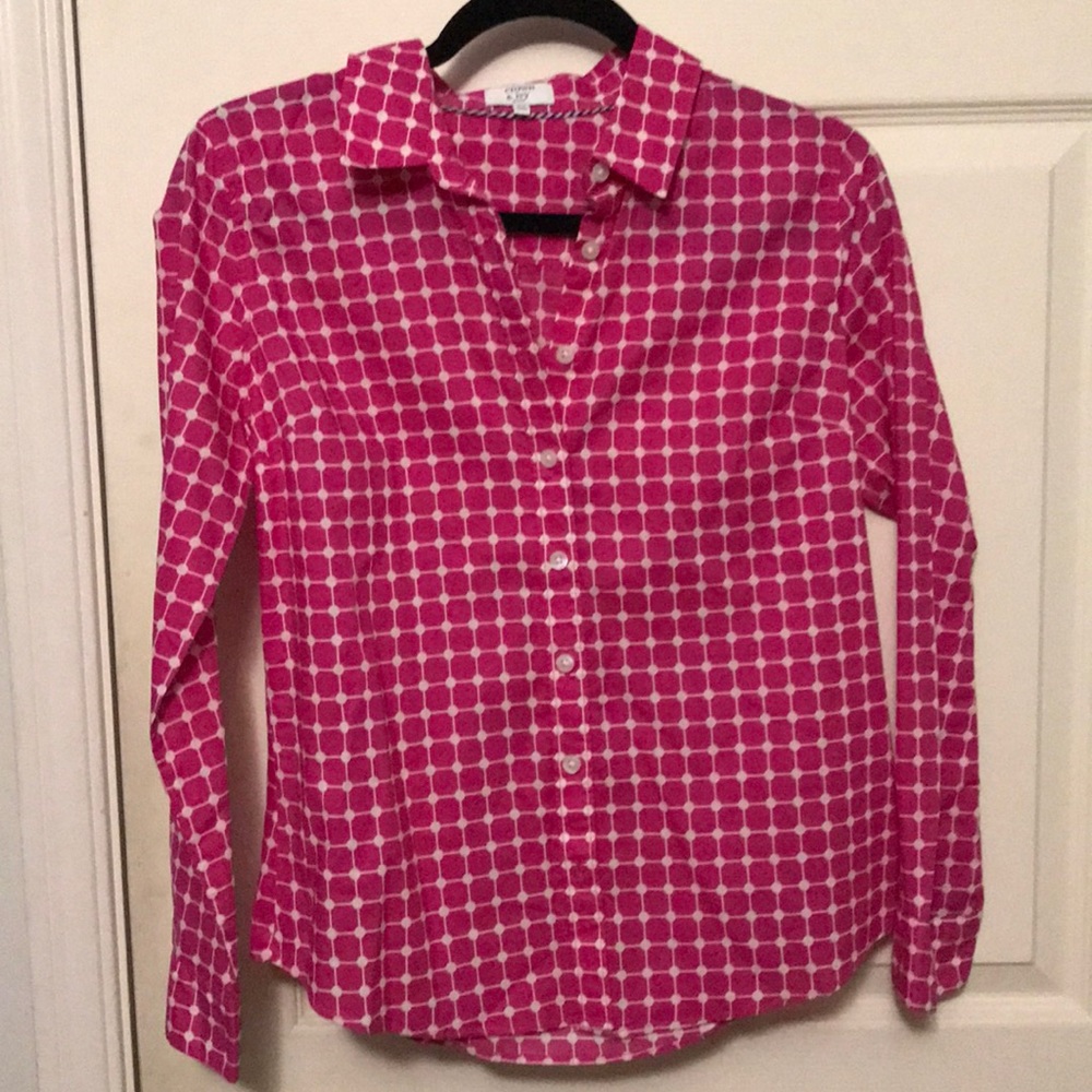 Long sleeve button down shirt with pattern